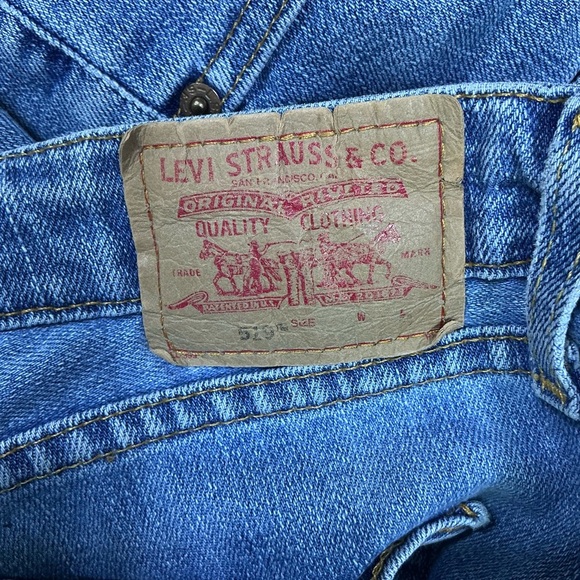 Levi's 519 Vintage Jeans Low Mid Rise Stretch Flare Medium Wash 32 Inseam JR 7 - Picture 7 of 15
